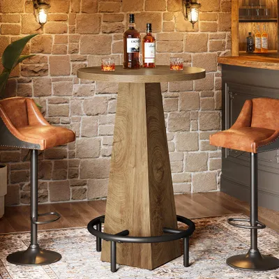 Produktbild von Bartisch, 95 cm hoher runder Stehtisch mit Metallfußstütze, Bistrotisch