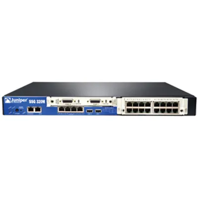 Produktbild von Juniper SSG320M, 0,4 Gbit/s, 1 Gbit/s, 0,175 Gbit/s, 1024 MB, 1091 BTU/h, 40 dB