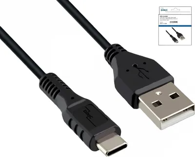 Produktbild von DINIC USBCL-CA-10SKB, 1 m, USB A, USB C, USB 2.0, Schwarz