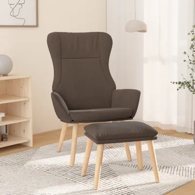 Obrázok produktu pre Relaxačné kreslo s podnožkou sivohnedé látka