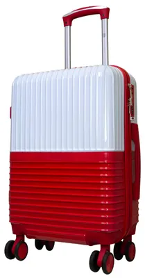 Produktbild von Hartschalen Trolley Handgepäck mit tollem Farbdesign Riga Weiß-Rot Gr. M