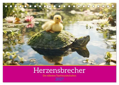 Produktbild von Herzensbrecher - Die süßesten Tierfreundschaften (Tischkalender 2027 DIN A5 quer), CALVENDO Monatskalender