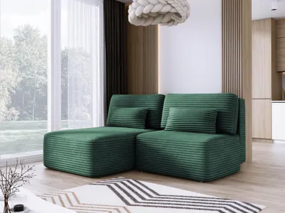 Zdjęcie produktu dla DomoHome Narożnik TILIA 213x158x95cm w kształcie litery L wolnostojący Miedziany Lewa strona 150x213cm Funkcja spania i pojemnik na pościel, Wygodna część dzienna w tkaninie TILIA, W komplecie 4 poduszki oparciowe