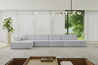 Produktbild von ALTDECOR Ecksofa in L-Form IREA-L3-v4 412x165x77 cm Grau Corner Sofa Eckcouch Couch Wohnlandschaft Cauchsofa