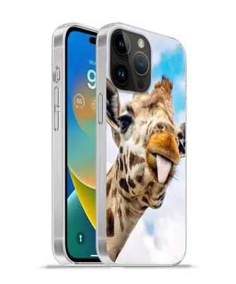 Produktbild von MuchoWow® Handyhülle Schutzhülle Hülle für Apple iPhone 14 Pro - Softcase Giraffe - Lustig - Zunge - Kinder - Jungen - Mädchen - Kind Silikon Softcase Handy Hülle - Umschlag