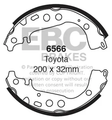 Obrázek produktu pro EBC Sada brzdových čelistí Zadní Toyota