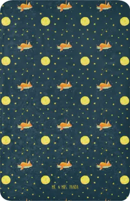 Produktbild von Mr. & Mrs. Panda Kuscheldecke Fuchs Sterne 100 x 150 cm - Blau - Geschenk, Romantik, Sternengucker, Mond, Plaid, Winterdecke, Wärmedecke, Heimdecke, Nachtschwärmer