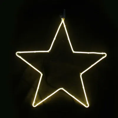 Immagine prodotto di ACA Stella di Natale illuminata per esterni, 200 LED, doppio tubo al neon da 2 m, bianco caldo, grado di protezione IP44, 58 x 54 cm, cavo di alimentazione da 1,5 m X082001415