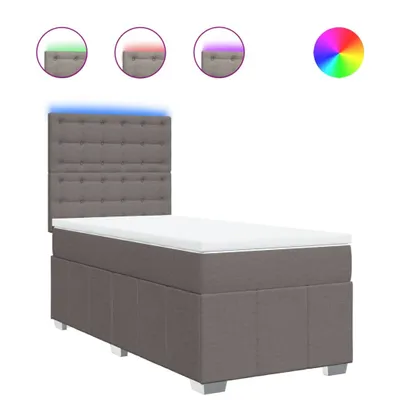 Produktbild von vidaXL Boxspringbett mit Matratze Taupe 90x200 cm Stoff