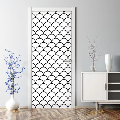 Produktbild von Dekorative Türtato Wandtattoo selbstklebend Klebefolie Türposter Jakobsmuschel 85 x 200 cm