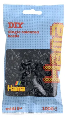 Image de Hama perles noir 1000pcs, 1sachet