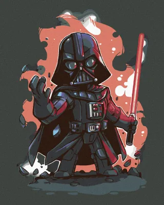 Obrázek produktu pro Zuty - Malování podle čísel - KRESLENÝ DARTH VADER, 40x50 cm, vypnuté plátno na rám