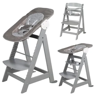 Produktbild von roba Born Up Treppenhochstuhl, Set 2in1, 'Miffy', Babyhochstuhl mit Liegefunktion, ab Geburt, taupe