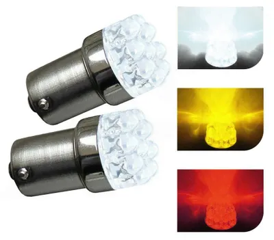 Produktbild von LED-Lampen, Blinker, Bremslicht, Standlicht, Halogen, 9 LEDs, 1156 BA15S, 12 V, Weiß, Orange, Rot