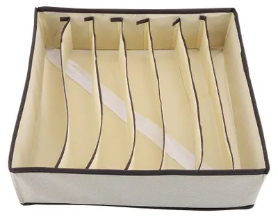 Aufbewahrungsbox 7 Fächer, faltbar, Kleiderschrank-Organizer, Beige