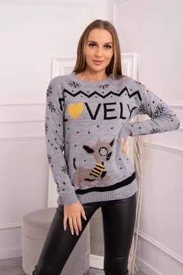 Obrázek produktu pro Kesi Dámský vánoční svetr Bit šedá Univerzální