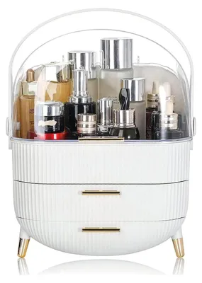 Image de Omgoods - Organisateur de maquillage transparent avec couvercle, pour cosmétiques