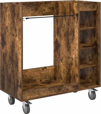 Productafbeelding van vidaXL Golfkast met wielen, universeel, gerookt eikenhout, 90 x 45 x 98 cm