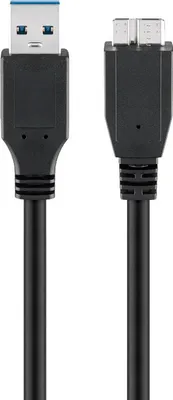 Obrázok produktu pre Goobay 1m USB 3.0 A/micro-B USB kábel USB A Micro-USB B Black