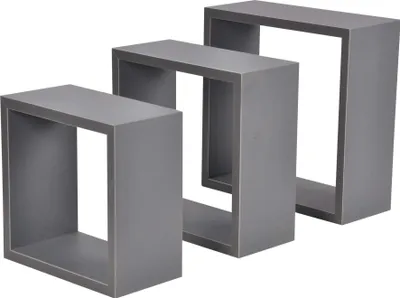 Productafbeelding van Wandplanken, zwart, 3 stuks, MDF