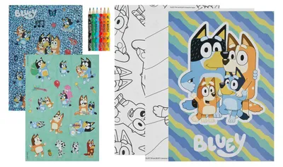 Image de Bloc de coloriage Bluey avec crayons de couleur et autocollants