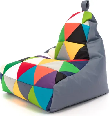 Obrázek produktu pro Ecopuf, Keiko Patchwork køeslo Outdoor, sedací vak, Šedá Nc16, S