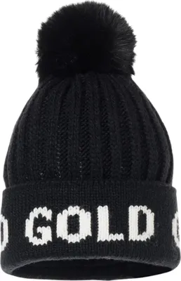 Immagine prodotto di GOLDBERGH Hodd cappello da donna in maglia oro con pompon nero