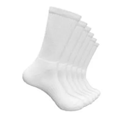 Produktbild von Gorilla® 6 Paar Performance Sportsocken Tennissocken Atmungsaktiv Verstärkte Ferse und Zehen Feuchtigkeitsableitend Herren Weiß Crew Socken ohne Logo