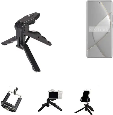 Produktbild von K-S-Trade Stativ Tisch-Ständer Dreibein Handy-Stativ Ständer kompatibel mit Tecno Spark 20 Pro+ Mini-Stativ Smartphone Tripod Handy-Stativ aus