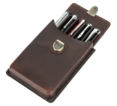 Produktbild von Echtleder Stiftetui, Vintage Bleistift Organizer