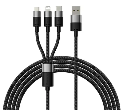 Zdjęcie produktu dla Kabel 3w1 Baseus StarSpeed 1,2m 3,5A czarny