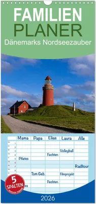 Produktbild von Familienplaner 2026 - Dänemarks Nordseezauber mit 5 Spalten (Wandkalender, 21 x 45 cm) CALVENDO