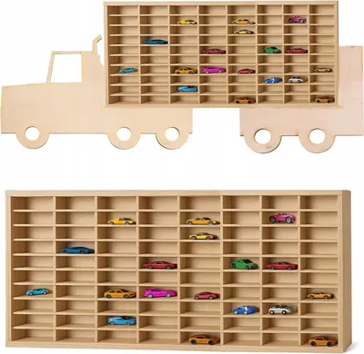 Produktbild von Kruzzel 26582 Holzregal für Spielzeugautos (für 80 Stück)