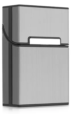 Produktbild von kwmobile Zigarettenetui Zigarettenbox Hülle für Zigaretten - Zigaretten Etui mit Magnetverschluss - Aluminium Beschichtung Stone Dust