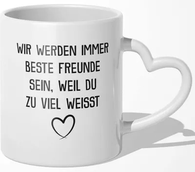 Produktbild von 22Feels Beste Freundin Geschenk BFF Tasse Zum Geburtstag Kaffeetasse Freundinnen Frauen Weihnachten Arbeitskollege Wichteln (Herzhenkel Weiss)