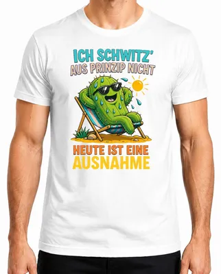 Obrázok produktu pre Ich schwitz aus Prinzip nicht heute, pánske tričko so sarkastickým vyhlásením, biele, M