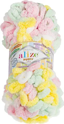 Image de PUFFY couleur - 100g / 9 m - Blanc,Rose,Jaune