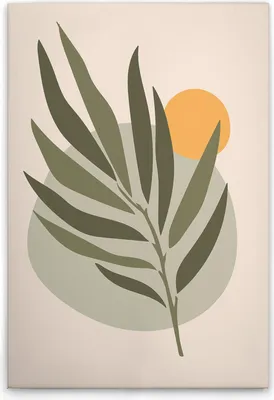 Produktbild von TADESSI Leinwandbild Farnblatt Modern - Wandbild 80 x 120 cm - Kunstdruck auf Leinwand in Beige Grün - M1-No.51452