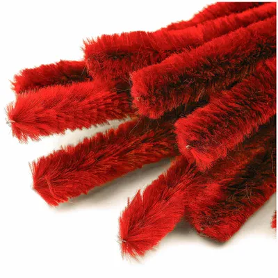 Roter Chenille-Draht 9mm Superplüsch Pfeifenreiniger zum Basteln.
