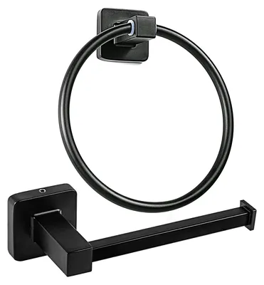 Imagen del producto de Juego de dos soportes para papel higiénico, color mate, acero inoxidable, para baño