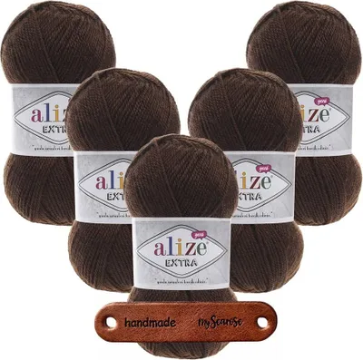 Produktbild von 5 x ALIZE Extra 26 Brown mit Label