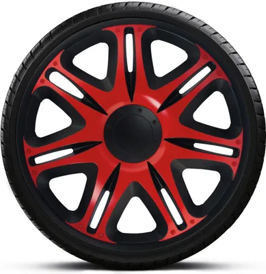 Produktbild von Radkappen Radzierblenden EINZELN (1Stück) 14 Zoll NASCAR RED BLACK Z461533