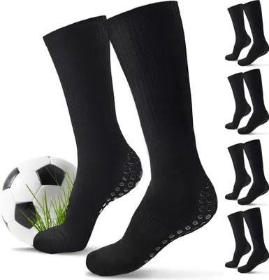 Produktbild von Fussball Grip Socken (schwarz) - Fußballsocken als besondere Geschenkidee 5 Paar