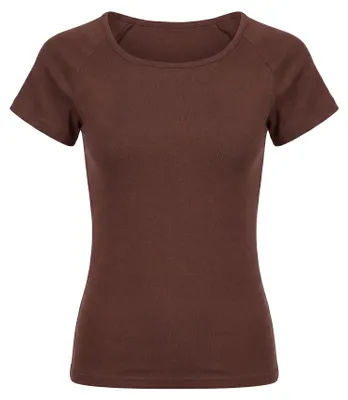 Image de T-shirt pour femmes DULCEY - couleur marron, taille XS