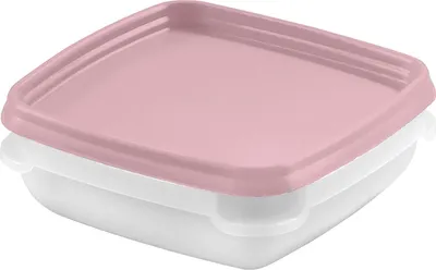 Produktbild von GastroMax Gefrierdose 0,3 Liter 6er Set Dose weiß Deckel rosa