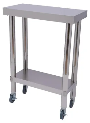 Produktbild von Edelstahl Arbeitstisch - Schwerlast Werktisch 60x45x85 cm - Tragkraft 300 kg - 5 cm Tischplatte - Unterbodenregal - Silber