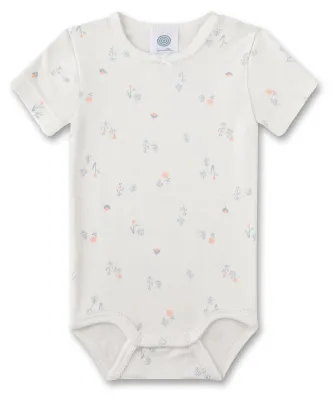 Produktbild von Sanetta Mädchen-Body kurzarm beige Blümchen | Baby Body