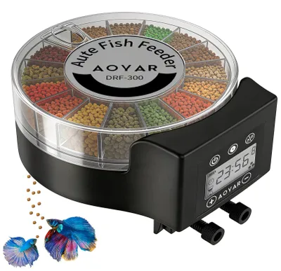 Automatischer Fischfutterautomat, 300 ml, Timer, für Flocken & Pellets
