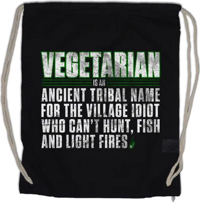 Produktbild von Urban Backwoods Vegetarian, Turnbeutel, Farbe: Schwarz