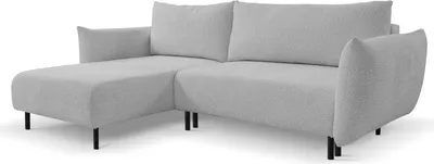 Produktbild von DomoHome ADEL Ecksofa mit Schlaffunktion und Bettkasten – L-Form, Flexibel Stellbar, Layout Linke, Metallfüße, 145x212cm Liegefläche, Größe: 257x90x171cm, Farbe: GRAU